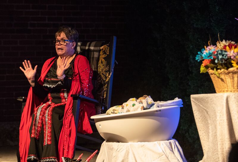 at FIRE FLOWERS AND A​ ​TIME MACHINE // FLORES DE FUEGO Y UNA MÁQUINA DEL TIEMPO by Shey Rivera Ríos, presented by The Wilbury Theatre Group in collaboration with WaterFire Providence; photo by Erin X. Smithers.