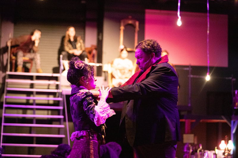 NATASHA, PIERRE & THE GREAT COMET OF 1812 at Wilbury Theatre Group; photo by Erin X. Smithers.

NATASHA, PIERRE & THE GREAT COMET OF 1812 by Dave Malloy, based on “War and Peace” by Leo Tolstory.

Wilbury Theatre Group production directed by Josh Short, with music supervision by Milly Massey, choreography by Ali Kenner Brodsky, music coordination by Susan Hodgin, costume design by Erin Meghan Donnelly, sound + light design by Andy Russ, scenic design by Keri King, Max Ponticelli, and Monica Shinn.

Intimacy direction by Susie Schutt, assistant direction by Jeffrey Ginsberg, assistant costume design by Lizzy Pegler, stage management by Allison Marchetti*, and assistant stage management by Emmy Varden*.
