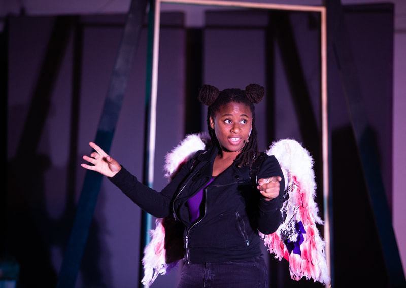 Jim O'Brien, Victor Neto, and Daraja Hinds in LIFTED at The Wilbury Theatre Group; photo by Erin X. Smithers.