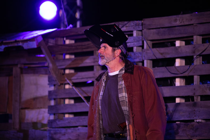 Jim O'Brien, Victor Neto, and Daraja Hinds in LIFTED at The Wilbury Theatre Group; photo by Erin X. Smithers.