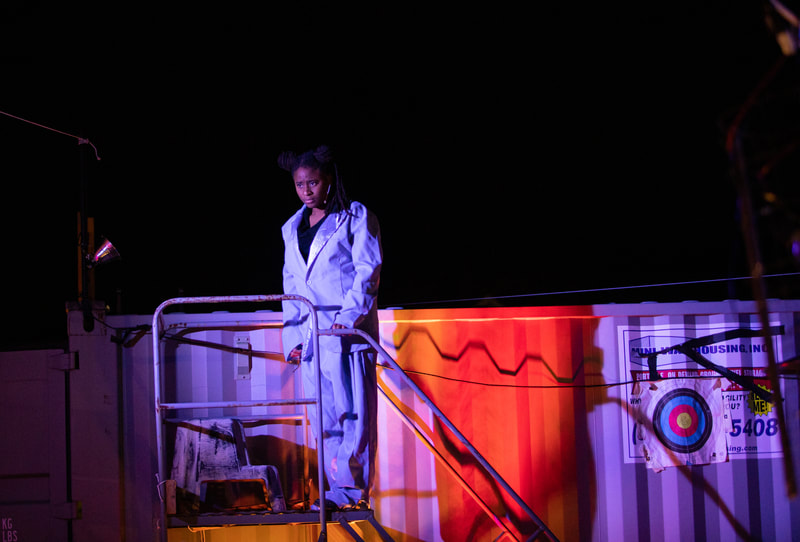 Jim O'Brien, Victor Neto, and Daraja Hinds in LIFTED at The Wilbury Theatre Group; photo by Erin X. Smithers.