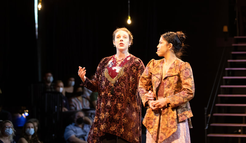 NATASHA, PIERRE & THE GREAT COMET OF 1812 at Wilbury Theatre Group; photo by Erin X. Smithers.

NATASHA, PIERRE & THE GREAT COMET OF 1812 by Dave Malloy, based on “War and Peace” by Leo Tolstory.

Wilbury Theatre Group production directed by Josh Short, with music supervision by Milly Massey, choreography by Ali Kenner Brodsky, music coordination by Susan Hodgin, costume design by Erin Meghan Donnelly, sound + light design by Andy Russ, scenic design by Keri King, Max Ponticelli, and Monica Shinn.

Intimacy direction by Susie Schutt, assistant direction by Jeffrey Ginsberg, assistant costume design by Lizzy Pegler, stage management by Allison Marchetti*, and assistant stage management by Emmy Varden*.
