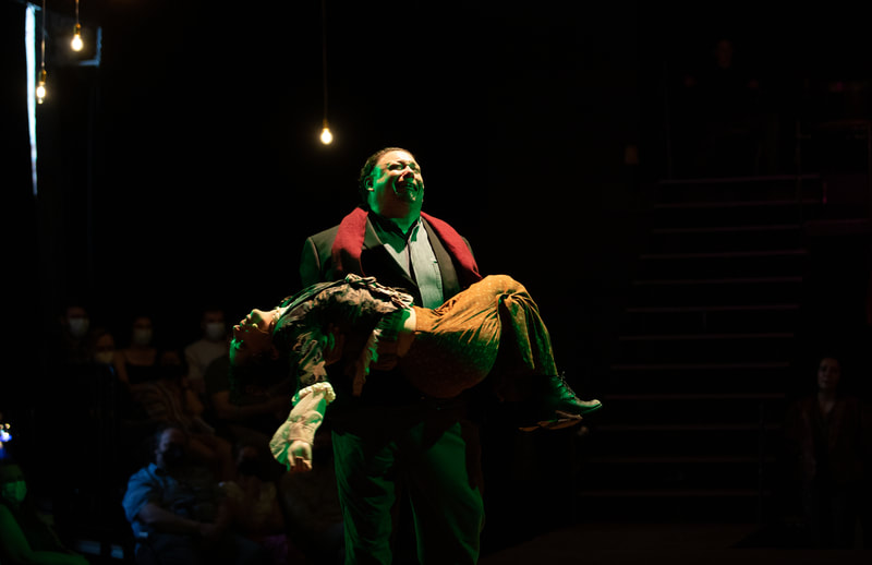 NATASHA, PIERRE & THE GREAT COMET OF 1812 at Wilbury Theatre Group; photo by Erin X. Smithers.

NATASHA, PIERRE & THE GREAT COMET OF 1812 by Dave Malloy, based on “War and Peace” by Leo Tolstory.

Wilbury Theatre Group production directed by Josh Short, with music supervision by Milly Massey, choreography by Ali Kenner Brodsky, music coordination by Susan Hodgin, costume design by Erin Meghan Donnelly, sound + light design by Andy Russ, scenic design by Keri King, Max Ponticelli, and Monica Shinn.

Intimacy direction by Susie Schutt, assistant direction by Jeffrey Ginsberg, assistant costume design by Lizzy Pegler, stage management by Allison Marchetti*, and assistant stage management by Emmy Varden*.
