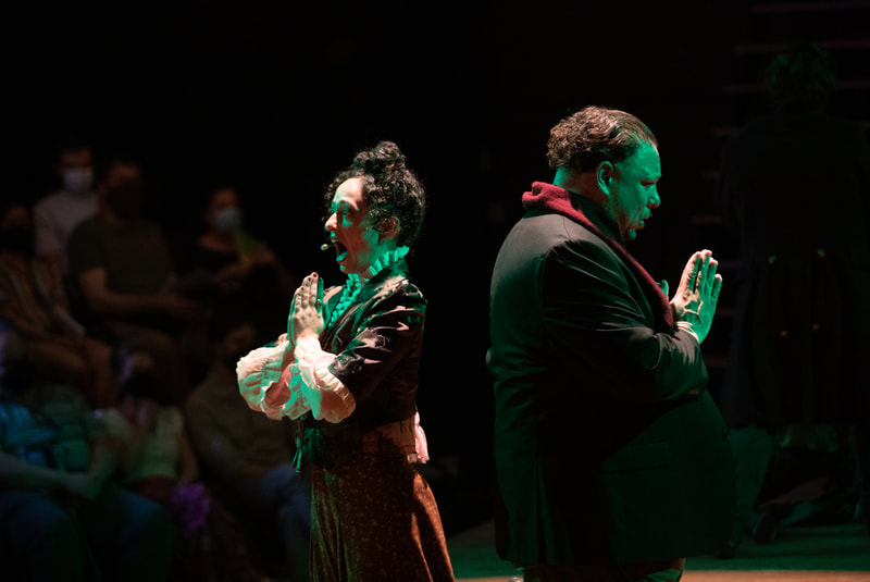 NATASHA, PIERRE & THE GREAT COMET OF 1812 at Wilbury Theatre Group; photo by Erin X. Smithers.

NATASHA, PIERRE & THE GREAT COMET OF 1812 by Dave Malloy, based on “War and Peace” by Leo Tolstory.

Wilbury Theatre Group production directed by Josh Short, with music supervision by Milly Massey, choreography by Ali Kenner Brodsky, music coordination by Susan Hodgin, costume design by Erin Meghan Donnelly, sound + light design by Andy Russ, scenic design by Keri King, Max Ponticelli, and Monica Shinn.

Intimacy direction by Susie Schutt, assistant direction by Jeffrey Ginsberg, assistant costume design by Lizzy Pegler, stage management by Allison Marchetti*, and assistant stage management by Emmy Varden*.

