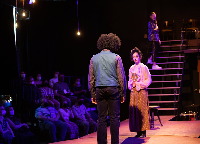 NATASHA, PIERRE & THE GREAT COMET OF 1812 at Wilbury Theatre Group; photo by Erin X. Smithers.

NATASHA, PIERRE & THE GREAT COMET OF 1812 by Dave Malloy, based on “War and Peace” by Leo Tolstory.

Wilbury Theatre Group production directed by Josh Short, with music supervision by Milly Massey, choreography by Ali Kenner Brodsky, music coordination by Susan Hodgin, costume design by Erin Meghan Donnelly, sound + light design by Andy Russ, scenic design by Keri King, Max Ponticelli, and Monica Shinn.

Intimacy direction by Susie Schutt, assistant direction by Jeffrey Ginsberg, assistant costume design by Lizzy Pegler, stage management by Allison Marchetti*, and assistant stage management by Emmy Varden*.

