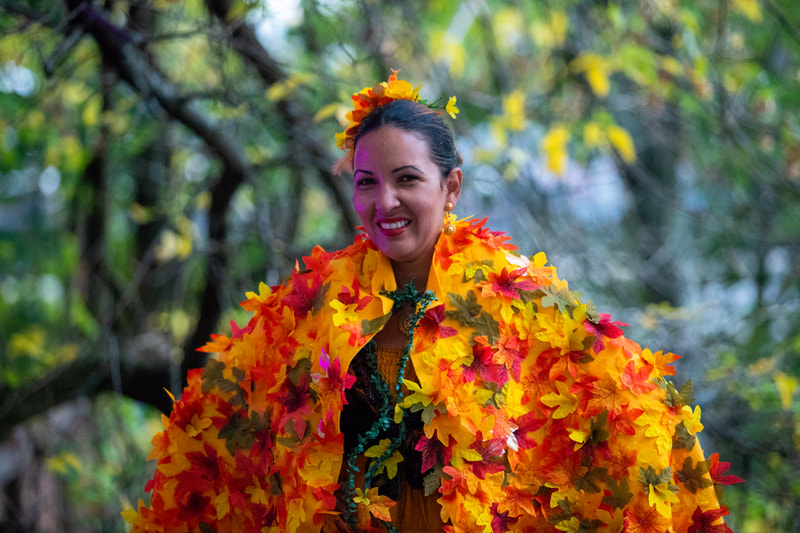 at FIRE FLOWERS AND A​ ​TIME MACHINE // FLORES DE FUEGO Y UNA MÁQUINA DEL TIEMPO by Shey Rivera Ríos, presented by The Wilbury Theatre Group in collaboration with WaterFire Providence; photo by Erin X. Smithers.