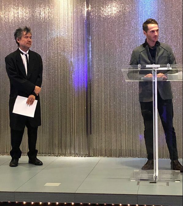 Josh Short, Artistic Director of The Wilbury Theatre Group in Providence, RI, receives the National Theatre Company Award on behalf of the company.